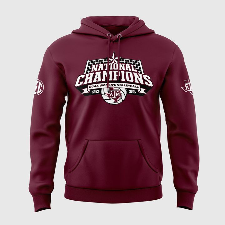2025 Limited edition Hoodie Texas A&M Aggies women's volleyball National Champions for fans!
