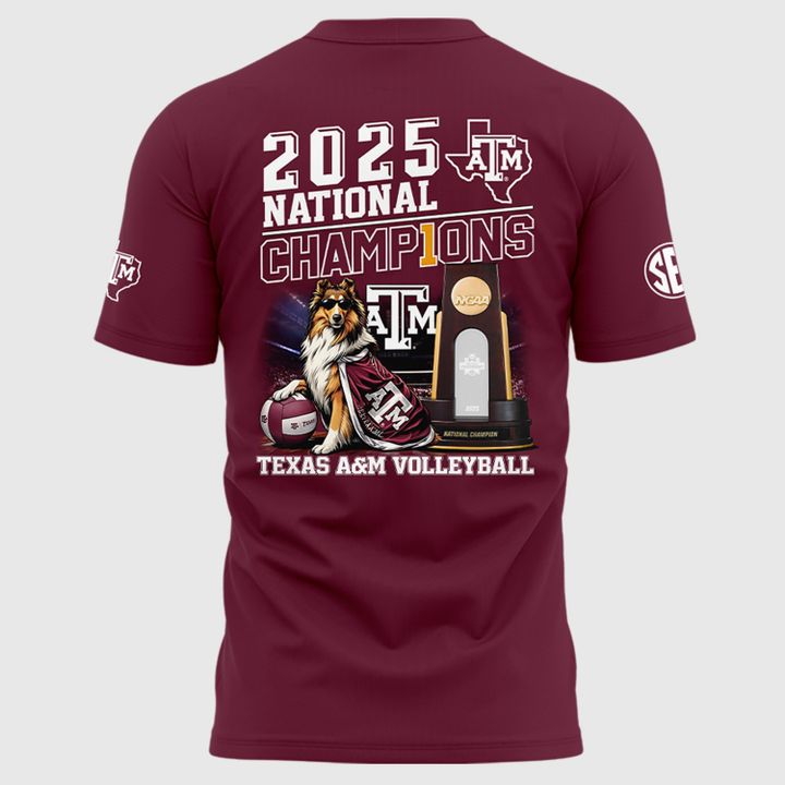 2025 Limited edition T-Shirt Texas A&M Aggies women's volleyball National Champions