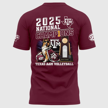 2025 Limited edition T-Shirt Texas A&M Aggies women's volleyball National Champions