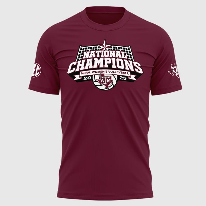 2025 Limited edition T-Shirt Texas A&M Aggies women's volleyball National Champions