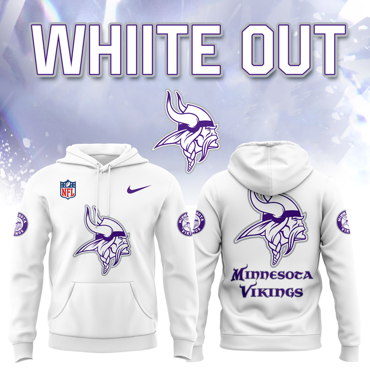 Minnesota Vikings White Out 2025 Hoodie
