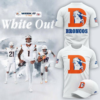 Denver Broncos White Out 2025 Limited Edition T-Shirt