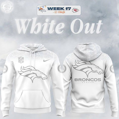 Unisex Broncos White Out 2025 Hoodie