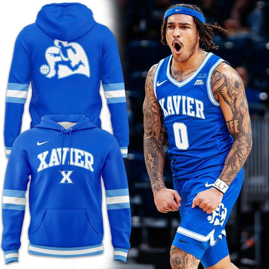 Xavier Basketball Running Man Uniform Hoodie - Special Edition