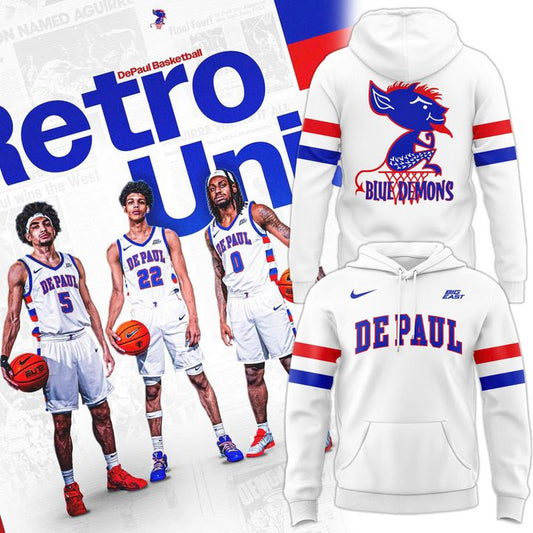 Special Retro Uniform DePaul Basketball Hoodie