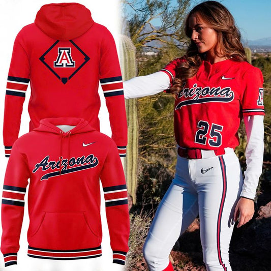 Arizona Wildcats Softball All Red Retro Uniform Hoodie - Limited Edition