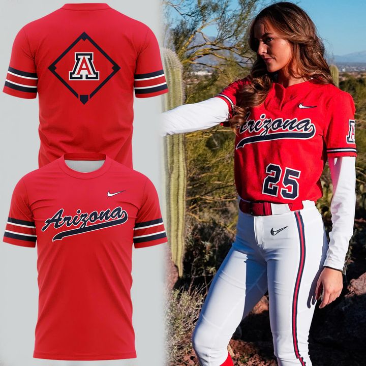 Arizona Wildcats Softball All Red Retro Uniform T-Shirt - Limited Edition