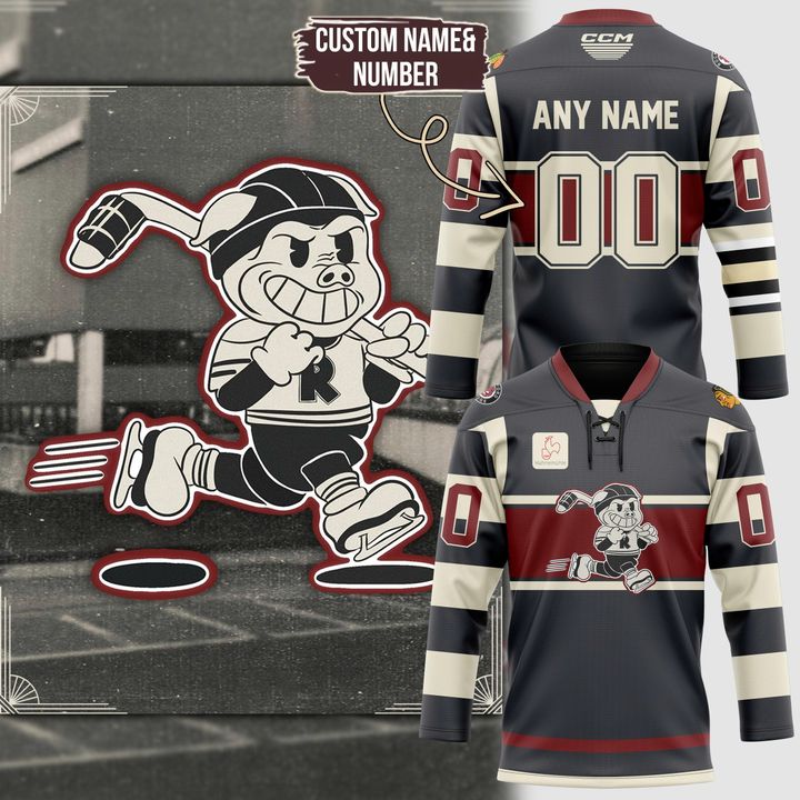 Rockford IceHogs in the 1920's jersey Custom Name And Number.