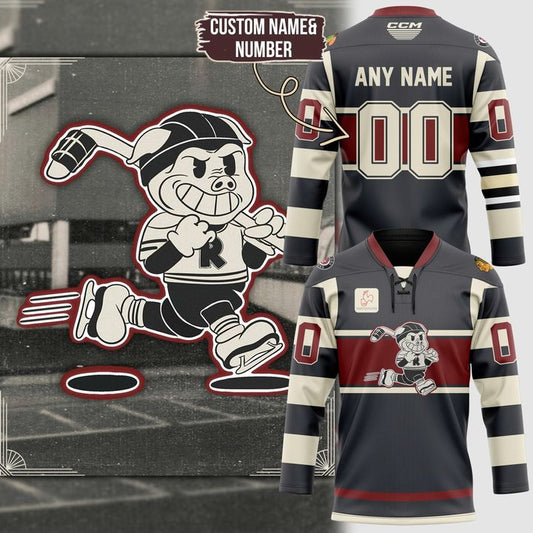 Rockford IceHogs in the 1920's jersey Custom Name And Number.