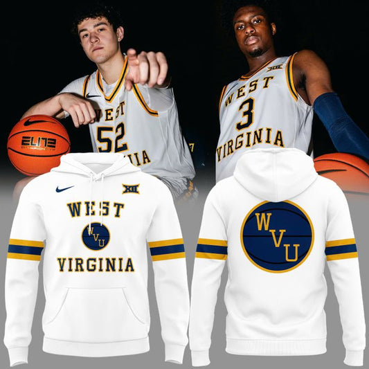Special White Throwback WVU Men's Basketball Hoodie