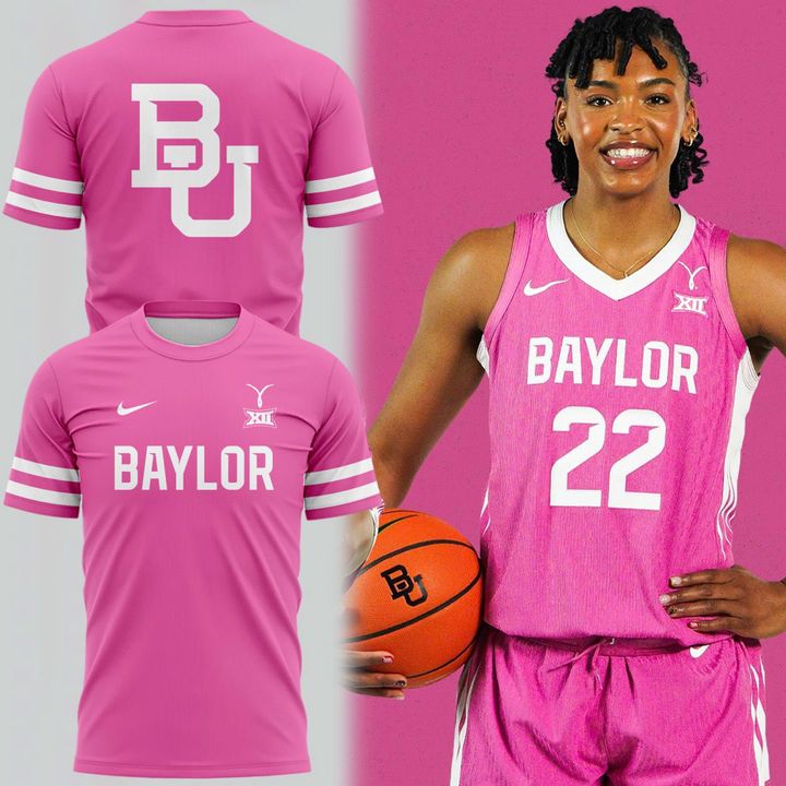 Baylor Bears Cancer Awareness Pink Out Game Uniform T-Shirt - Limited Edition