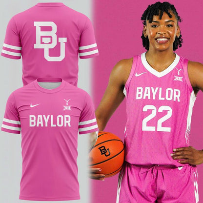 Baylor Bears Cancer Awareness Pink Out Game Uniform T-Shirt - Limited Edition