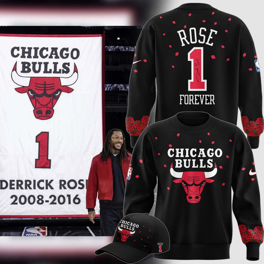 2026 Limited edition SIGNED D-Rose Sweatshirt Chicago Bulls - Black
