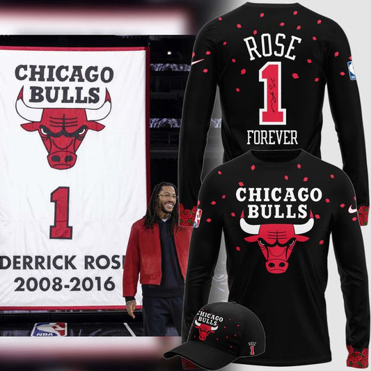 2026 Limited edition SIGNED D-Rose Long Tee Chicago Bulls - Black