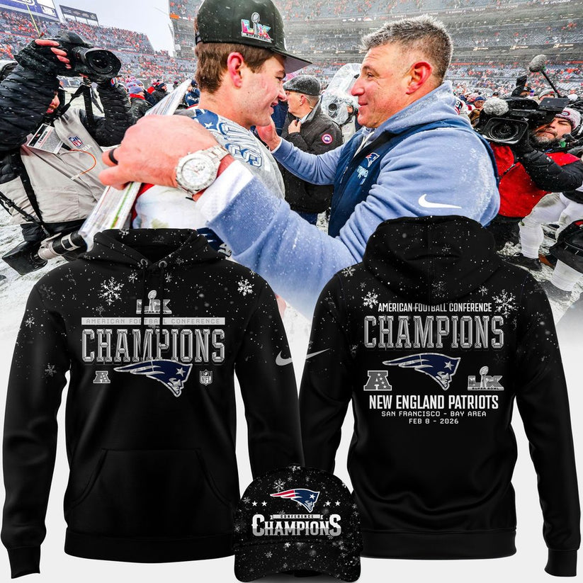 New England Patriots 2025 AFC Conference Champions Hoodie