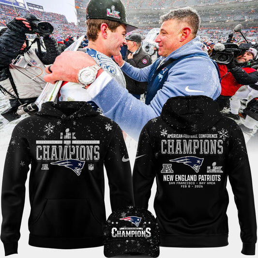 New England Patriots 2025 AFC Conference Champions Hoodie