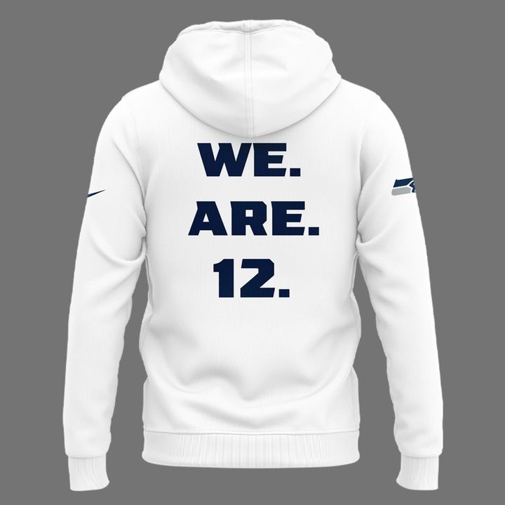 2026 Seattle Seahawks "We. Did. Not. Care." White Hoodie