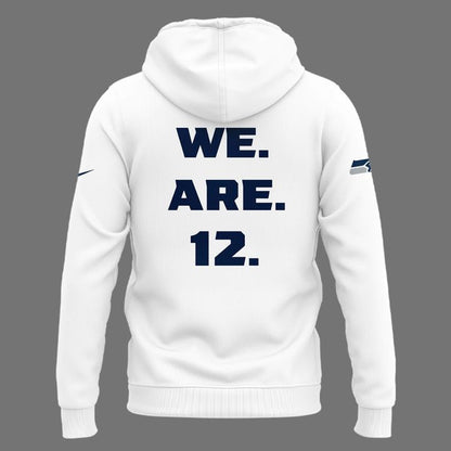 2026 Seattle Seahawks "We. Did. Not. Care." White Hoodie