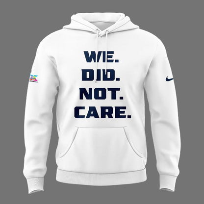 2026 Seattle Seahawks "We. Did. Not. Care." White Hoodie V2
