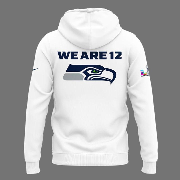 2026 Seattle Seahawks "We. Did. Not. Care." White Hoodie V2
