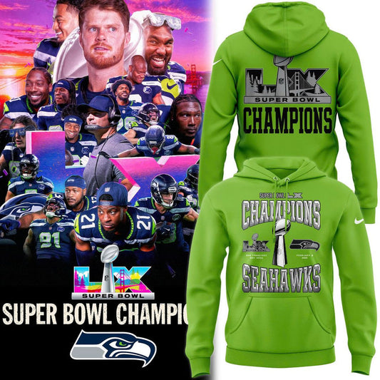 Limited Edition Seattle Seahawks Super Bowl LX Champions Hoodie