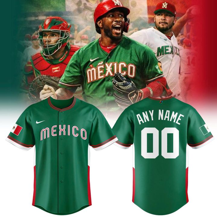 Mexico Baseball 2026 World Baseball Classic Road Stadium Jersey - Green