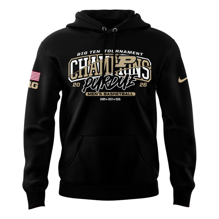 01.Purdue Men's Basketball 2026 Big Ten Tournament Champions Hoodie