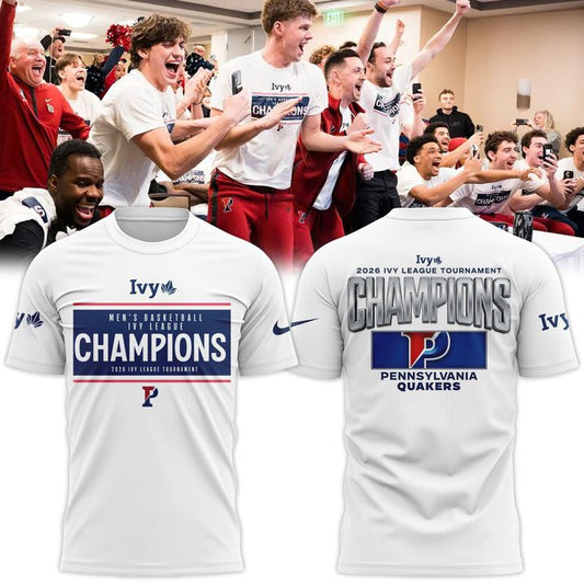 Pennsylvania Quakers Blue 84 Unisex 2026 Ivy League Men's Basketball Tournament Champions T-Shirt V1