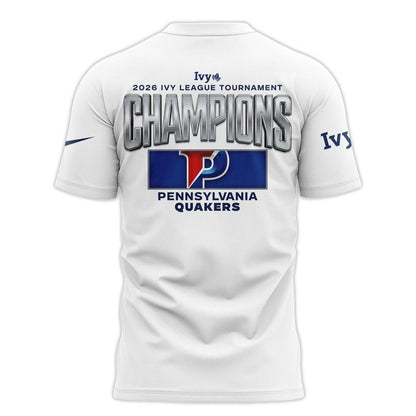 Pennsylvania Quakers Blue 84 Unisex 2026 Ivy League Men's Basketball Tournament Champions T-Shirt V2