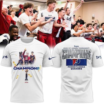 Pennsylvania Quakers Blue 84 Unisex 2026 Ivy League Men's Basketball Tournament Champions T-Shirt V2