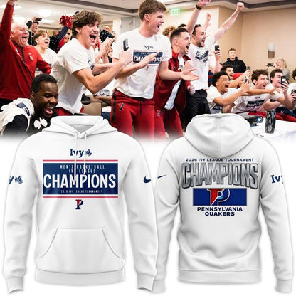 Pennsylvania Quakers Blue 84 Unisex 2026 Ivy League Men's Basketball Tournament Champions Hoodie V1