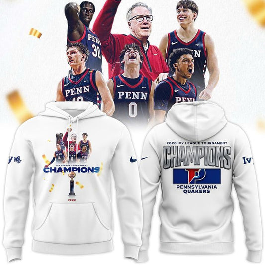 Pennsylvania Quakers Blue 84 Unisex 2026 Ivy League Men's Basketball Tournament Champions Hoodie V2