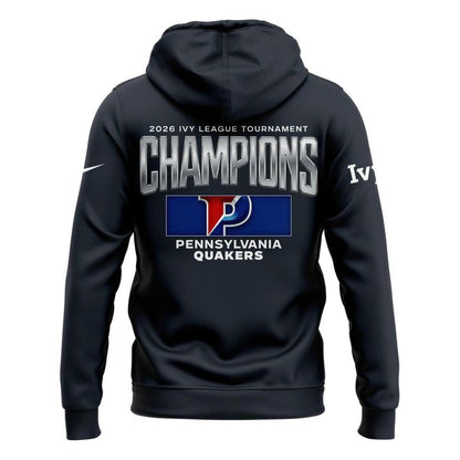 Pennsylvania Quakers Blue 84 Unisex 2026 Ivy League Men's Basketball Tournament Champions Hoodie (Updated Version)