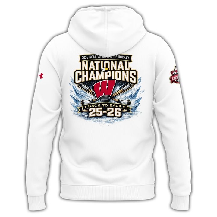 Back-to-Back Champions – Wisconsin Hockey Hoodie