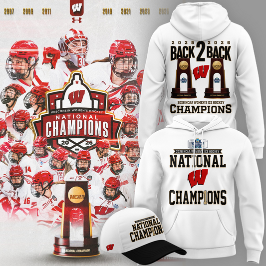 Wisconsin Badgers 2026 NCAA Frozen Four Women's Ice Hockey National Champions Hoodie