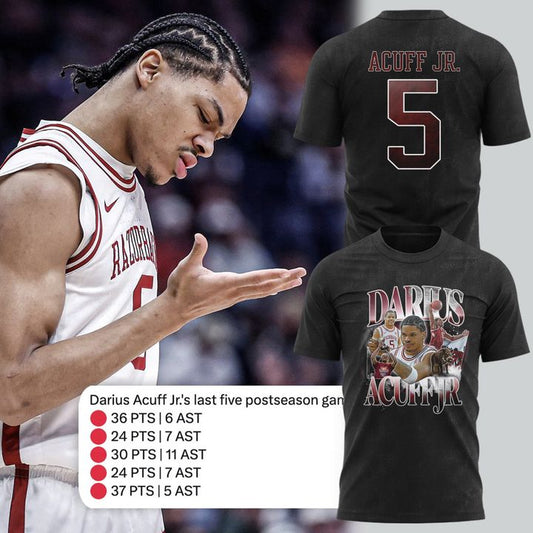Special 2026 Darius Acuff Jr. Arkansas Razorbacks Men’s Basketball T-Shirt
