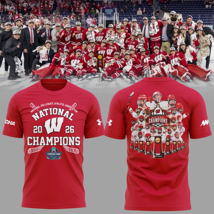 02.Wisconsin Badgers 2026 NCAA Frozen Four Women's Ice Hockey National Champions Tshirt