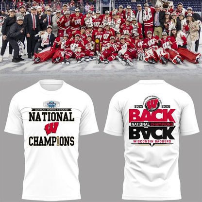 05.Wisconsin Badgers 2026 NCAA Frozen Four Women's Ice Hockey National Champions Tshirt