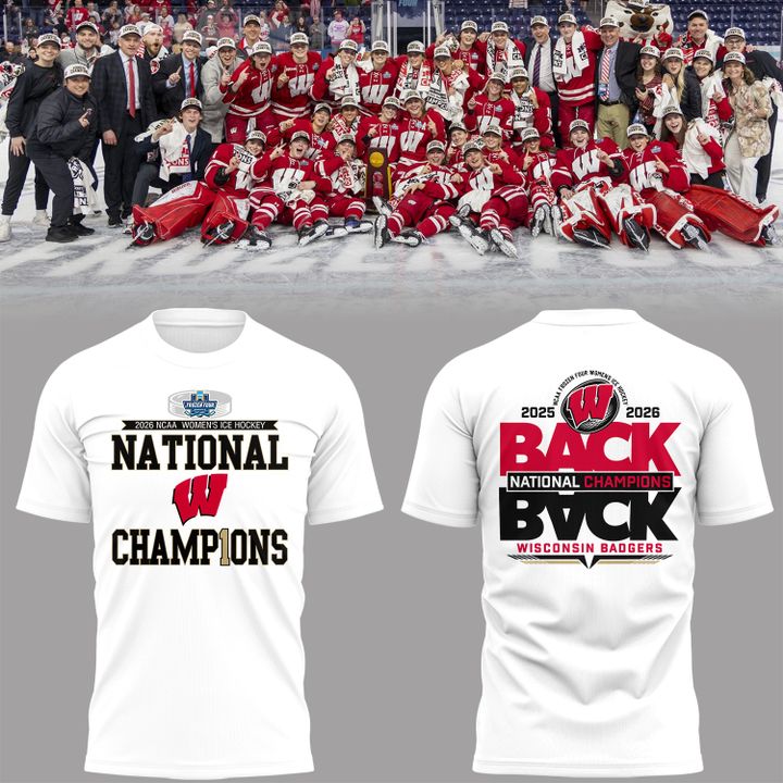 07.Wisconsin Badgers 2026 NCAA Frozen Four Women's Ice Hockey National Champions Tshirt