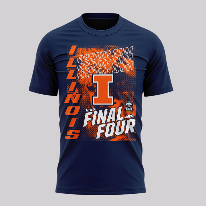 09.Illinois Fighting Illini 2026 Men's Basketball Tournament March Madness Final Four T-Shirt