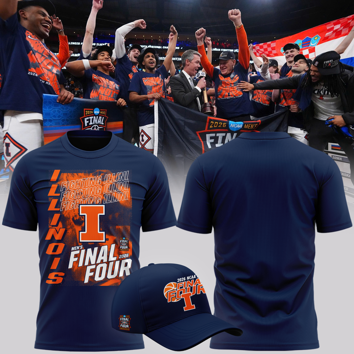 14.Illinois Fighting Illini 2026 Men's Basketball Tournament March Madness Final Four T-Shirt