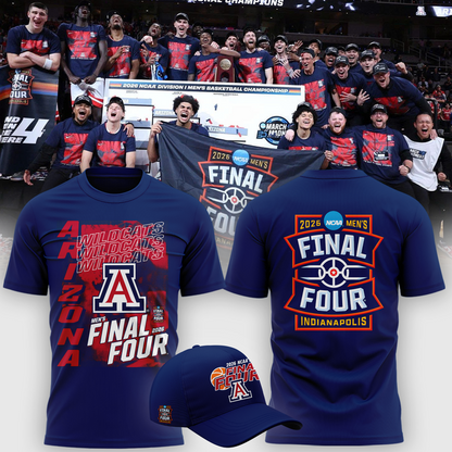 Arizona Wildcats 2026 Men's Basketball Tournament March Madness Final Four T-Shirt