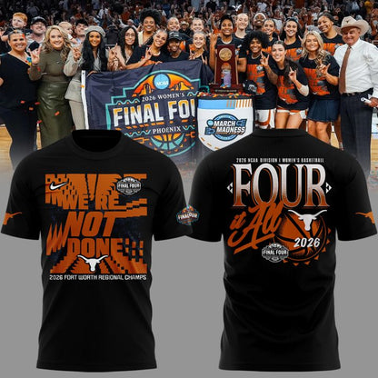 Texas Longhorns 2026 NCAA Women's Basketball Tournament March Madness Final Four T-Shirt