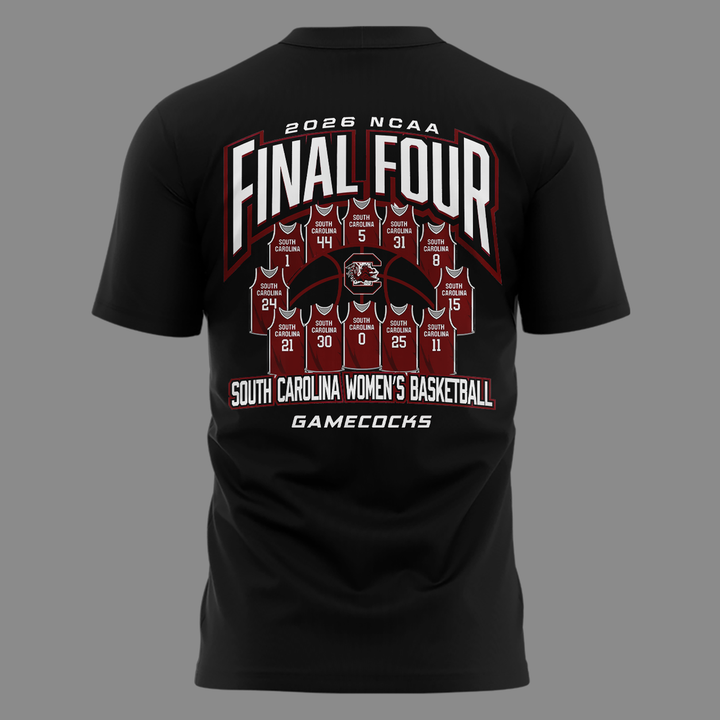 02.South Carolina Gamecocks 2026 NCAA Women's Basketball Tournament March Madness Final Four T-Shirt