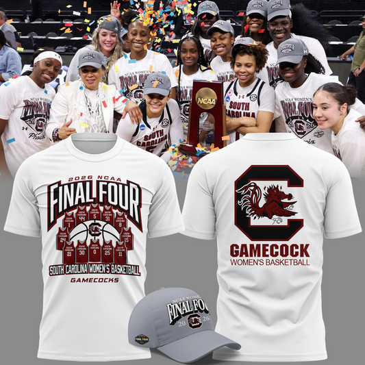 04.South Carolina Gamecocks 2026 NCAA Women's Basketball Tournament March Madness Final Four T-Shirt