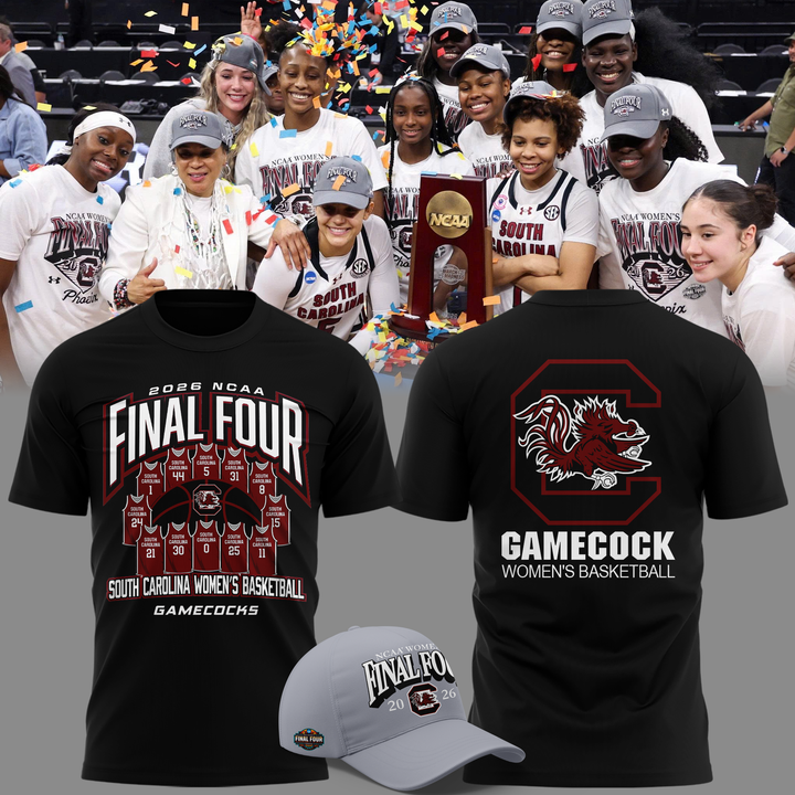 08.South Carolina Gamecocks 2026 NCAA Women's Basketball Tournament March Madness Final Four T-Shirt