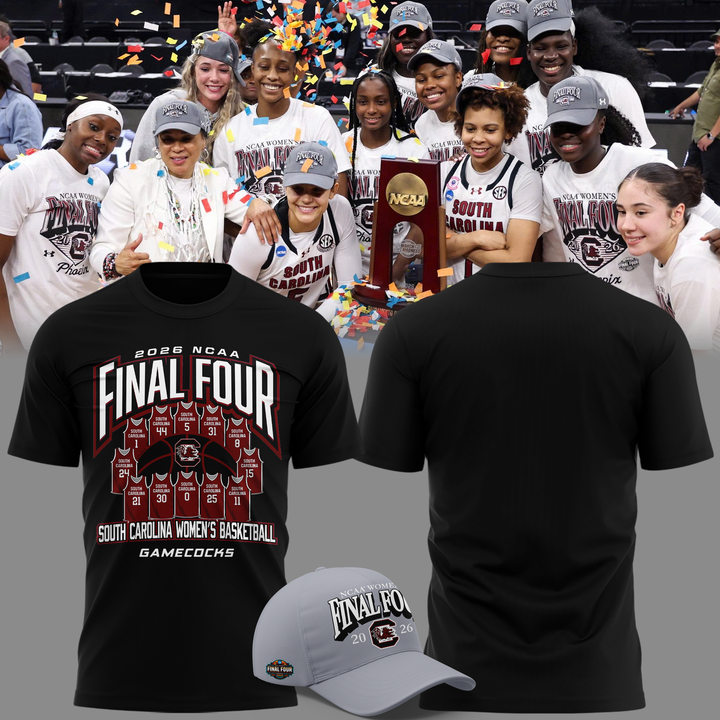 09.South Carolina Gamecocks 2026 NCAA Women's Basketball Tournament March Madness Final Four T-Shirt