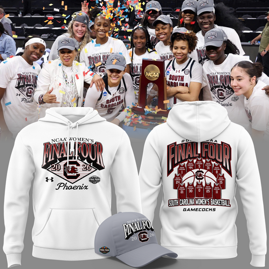 01.South Carolina Gamecocks 2026 NCAA Women's Basketball Tournament March Madness Final Four T-Shirt Hoodie