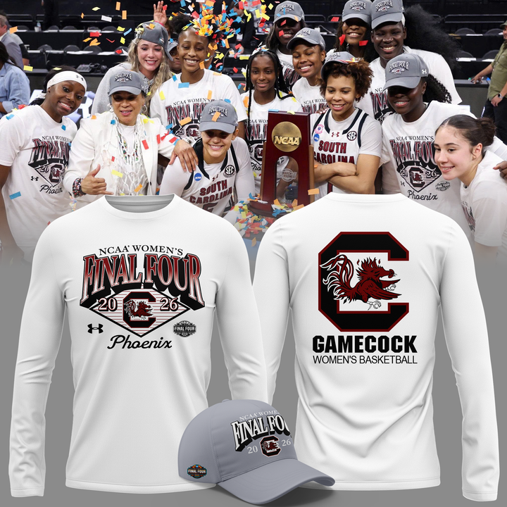 01.South Carolina Gamecocks 2026 NCAA Women's Basketball Tournament March Madness Final Four T-Shirt Long Tee