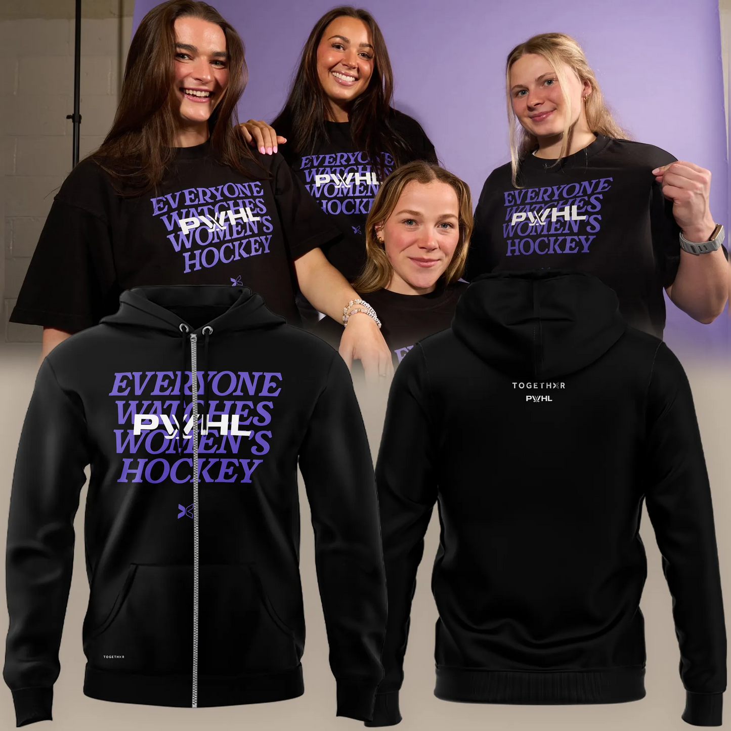 Limited Edition Women's Hockey Togethxr x PWHL Zip Hoodie